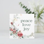 ピースラブジョイグリーンスクエアホリデーカード シーズンカード (スタンド正面)