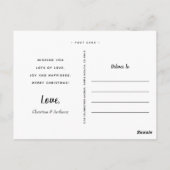 ピースラブジョイグリーン虹色のホリデーフォト ポストカード (裏面)