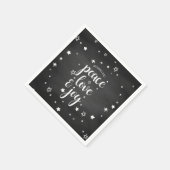 ピースラブジョイスタークリスマスホリデー スタンダードカクテルナプキン (角)