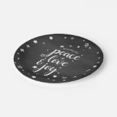 ピースラブジョイスタークリスマスホリデー ペーパープレート (アングル)