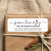 ピースラブジョイハートクリスマス差出人住所 ラベル