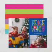 ピースラブジョイファミカラフルリーキッズ2枚写真 シーズンカード (正面/裏面)