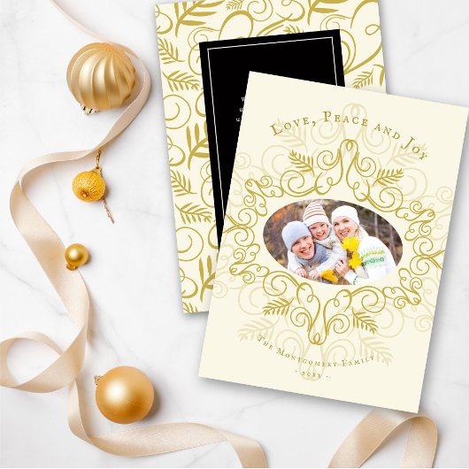 ピースラブジョイフェスティバル葉ヴィンテージデコ写真 シーズンカード