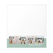 ピースラブジョイフォトコラージホリデーグリーティング ノートパッド (正面)