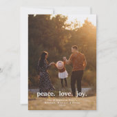 ピースラブジョイホリデークリスマスファミリーフォト シーズンカード (正面)