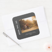 ピースラブジョイホリデークリスマスファミリーフォト スクエアシール (封筒)