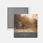 ピースラブジョイホリデークリスマスファミリーフォト マグネット (正面/裏面)