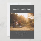 ピースラブジョイホリデークリスマスフラットホリデーカード シーズンカード (正面)