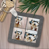 ピースラブジョイホリデーシャルボードフォトコラージュ キーホルダー