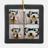 ピースラブジョイホリデーシャルボードフォトコラージュ セラミックオーナメント (正面)