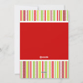 ピースラブジョイホリデーストライプスフォトカードグリーティング シーズンカード (裏面)