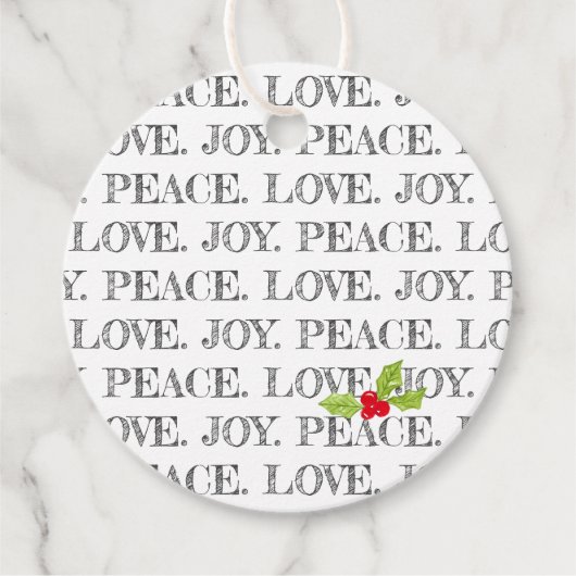 ピースラブジョイホリークリスマスタイポグラフィフェスティバル フェイバータグ (正面)