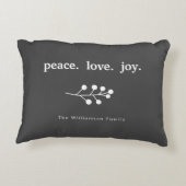 ピースラブジョイホリーベリーホリデークリスマス アクセントクッション (裏面)