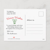 ピースラブジョイホワイトブリックウォールホリデーフォトカード シーズンポストカード (裏面)