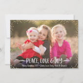 ピースラブジョイモダンシックタイポグラフィカスタム写真 シーズンカード (正面)