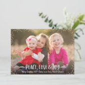 ピースラブジョイモダンシックタイポグラフィカスタム写真 シーズンカード (スタンド正面)