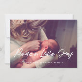 ピースラブジョイモダンタイポグラフィ写真 シーズンカード (正面)