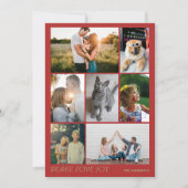 ピースラブジョイモダンマルチプルフォトホリデー シーズンカード (正面)