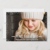 ピースラブジョイ引用文タイポグラフィシックカスタム写真 シーズンカード (正面)