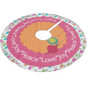 ピースラブジョイ点々のあるライツホリデーツリースカート ブラッシュドポリエステルツリースカート (アングル)