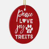 ピースラブジョイ犬の恋人フォトペおもしろいット セラミックオーナメント (右)