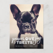 ピースラブジョイ犬の恋人フォトペモダンット シーズンポストカード (正面)