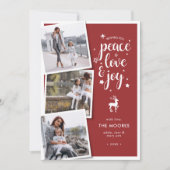 ピースラブジョークリスマスホリデーフォトコラージュ シーズンカード (正面)