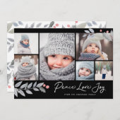 ピースラブジョーベリークリスマス数々のフォトコラージュ シーズンカード (正面/裏面)