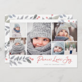 ピースラブジョーベリークリスマス数々のフォトコラージュ シーズンカード (正面/裏面)