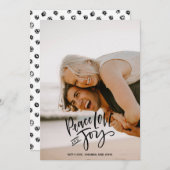 ピースラブジョーホリデイズバーチカルフォト |黒 シーズンカード (正面/裏面)