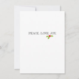 ピースラブジョーホリーメリークリスマスホリデーフラット シーズンカード