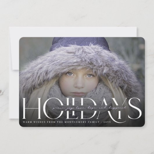 ピースラブジョーホープ最も幸せな休日の写真モダン シーズンカード (正面)