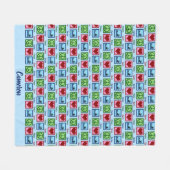 ピースラブスイミングカスタムスイムチーム フリースブランケット (正面(横))