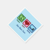 ピースラブスイムチームカスタムブループールパーティー スタンダードカクテルナプキン (角)