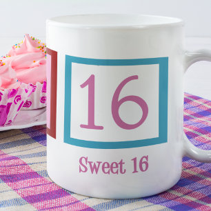 ピースラブスウィート16かわいい16誕生日 コーヒーマグカップ