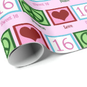 ピースラブスウィート16誕生日 ラッピングペーパー (ロールコーナー)