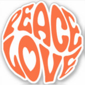 ピースラブステッカー シール (正面)