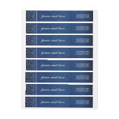 ピースラブスノースターズネイビーブルークリスマスホリデー ラップアラウンドラベル (シート)