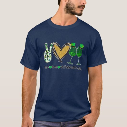 ピースラブセントパトリックの日 Tシャツ (正面)