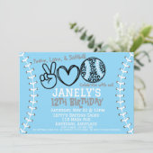 ピースラブソフトボール誕生日招待状 招待状 (スタンド正面)