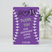 ピースラブソフトボール誕生日 サンキューカード (スタンド正面)
