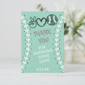 ピースラブソフトボール誕生日 サンキューカード (スタンド正面)