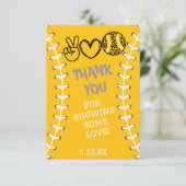 ピースラブソフトボール誕生日 サンキューカード (スタンド正面)