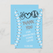 ピースラブソフトボール誕生日 サンキューカード (正面/裏面)