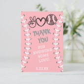 ピースラブソフトボール誕生日 サンキューカード (スタンド正面)