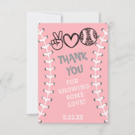 ピースラブソフトボール誕生日 サンキューカード