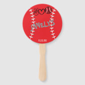 ピースラブソフトボール誕生日 ハンドファン (正面)