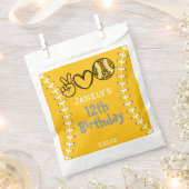 ピースラブソフトボール誕生日 フェイバーバッグ (クリップ留めされた状態)