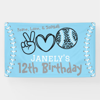 ピースラブソフトボール誕生日 横断幕