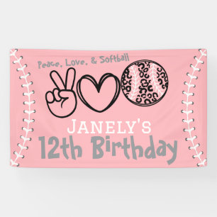 ピースラブソフトボール誕生日 横断幕
